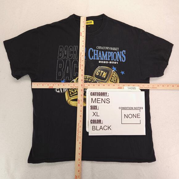 Chinatown Market Crew Neck Short Sleeve Graphic T Shirt Mens Size XL Black - Picture 5 of 9